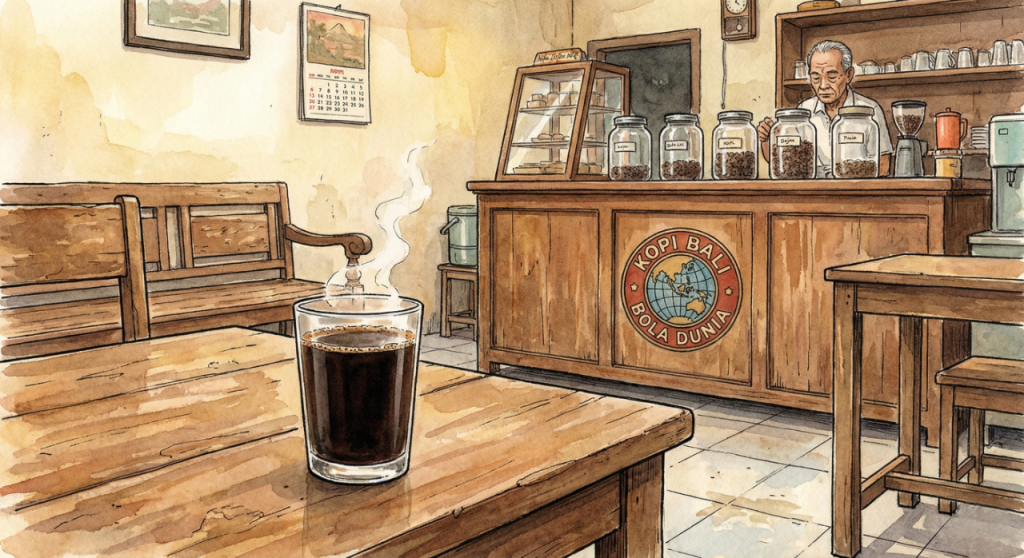 ilustrasi kopi bali