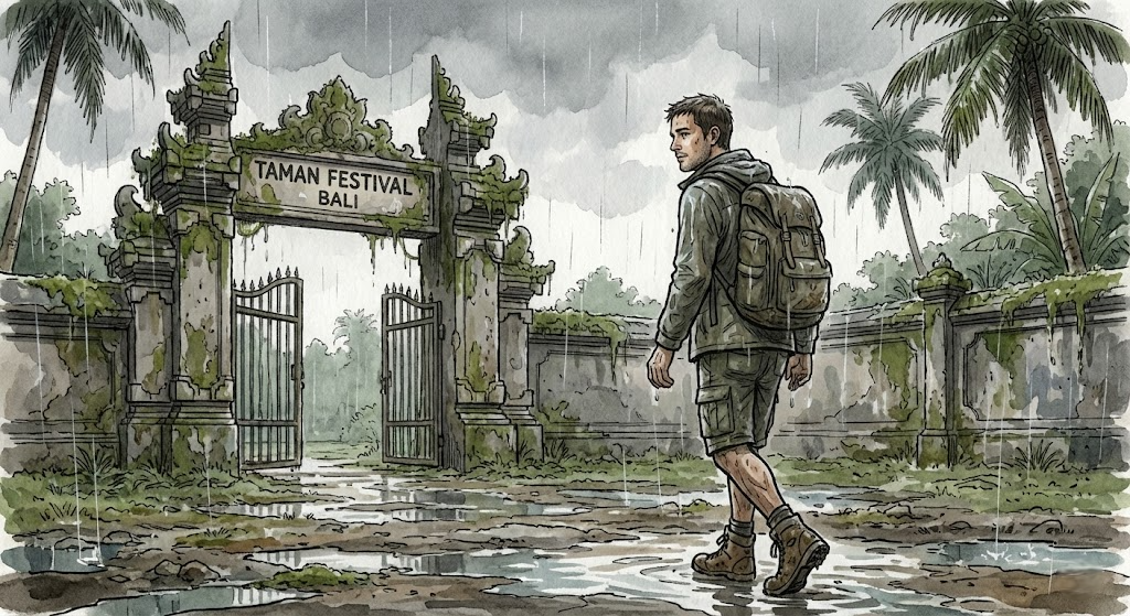 ilustrasi ai taman festival bali