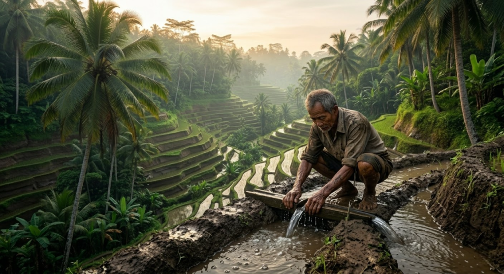 ilustrasi subak bali di tegalalang