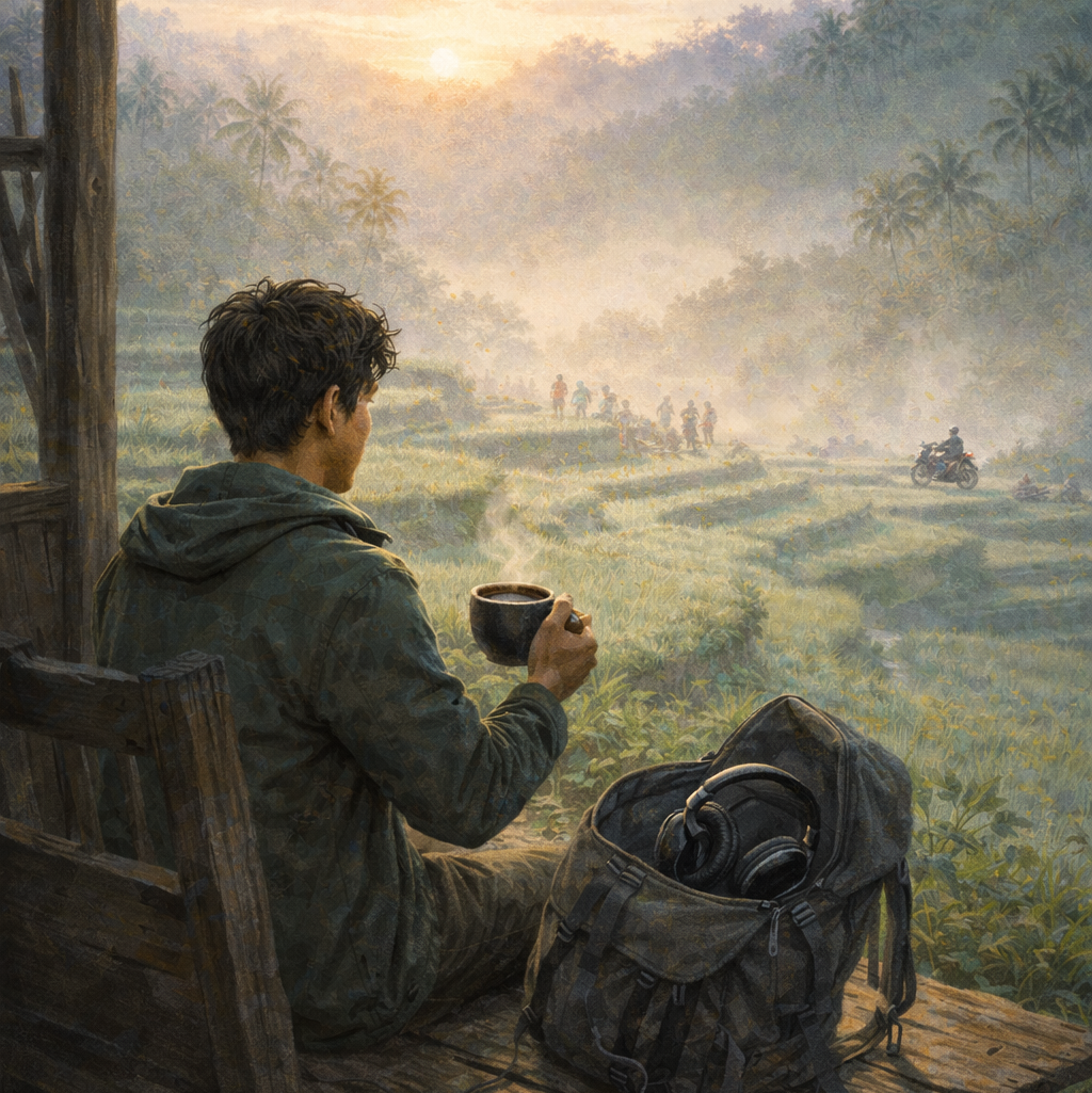 ilustrasi ai canvas di tegalalang bali