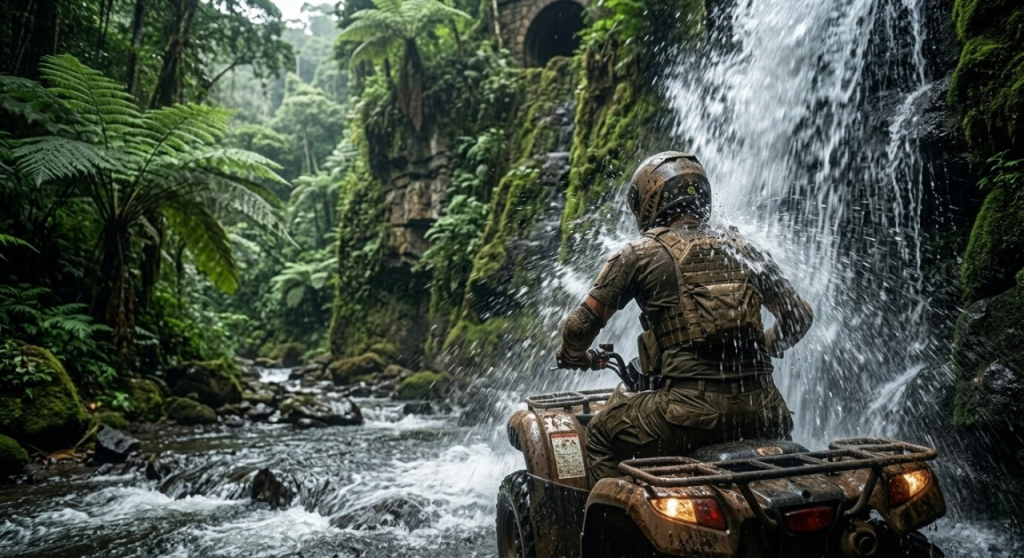main atv di air terjun di bali
