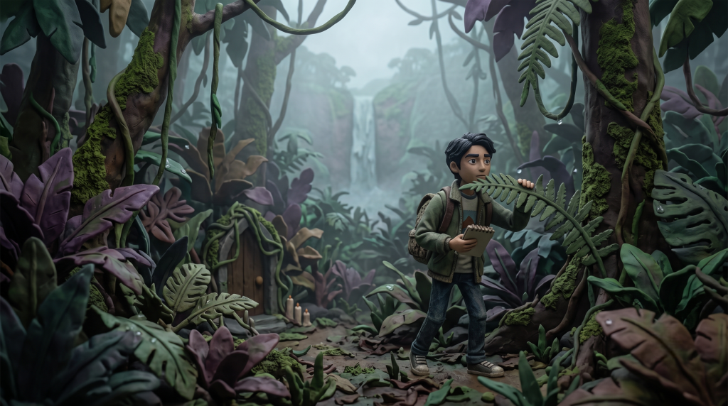 ilustrasi ai arya dan gitgit waterfall